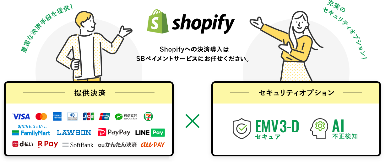 shopifyへの決済導入はSBペイメントサービスにお任せください。