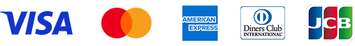 Visa、Mastercard、JCB、American Express、Diners Club のロゴ画像